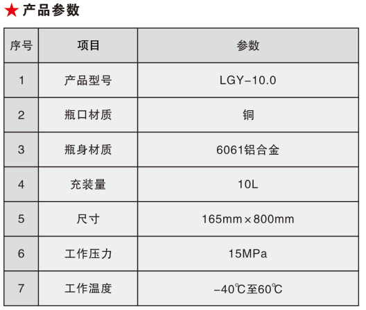 LGY-10.0医用氧气瓶