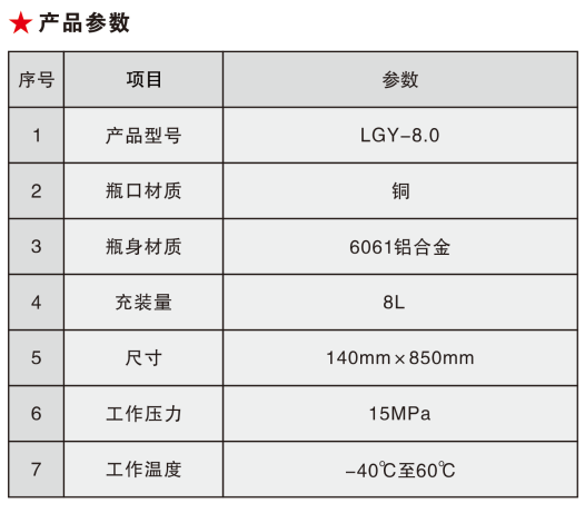 LGY-8.0医用氧气瓶